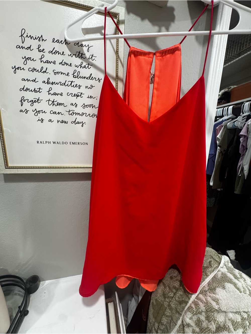 Reversible Red & peach Spaghetti-Strap Slip Dress - Women's